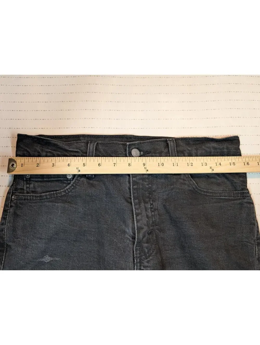 Levi's 511 Slim Fit Charcoal Black Denim Distressed Tapered Jeans Mens 33x30